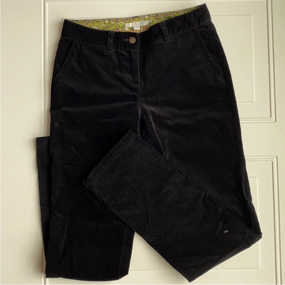 Boden Straight Leg Velvet Pants Black Size 4R